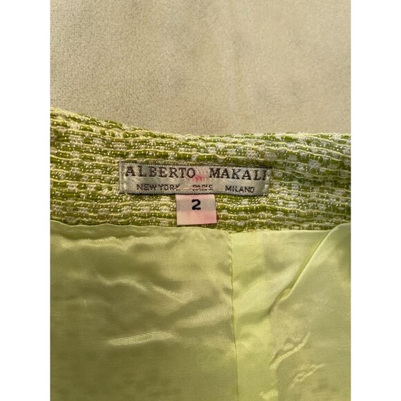 Vtg Alberto Makali Tweed Mermaid Pencil Skirt Ruffle Hem 2 Classic Y2K - Picture 10 of 11